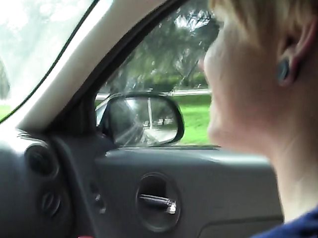 Sporty short hair teen Miley May picked up and banged