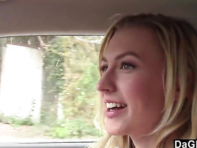 Young skinny hitchhiker Alexa Grace sucks and fucks POV