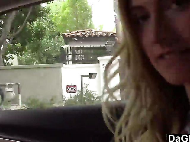 Young skinny hitchhiker Alexa Grace sucks and fucks POV