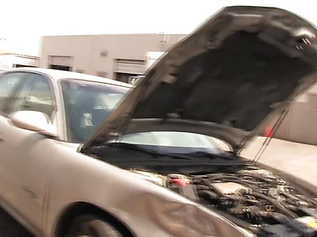 Car mechanic with a thick cock fucks petite Adrienne Anderson