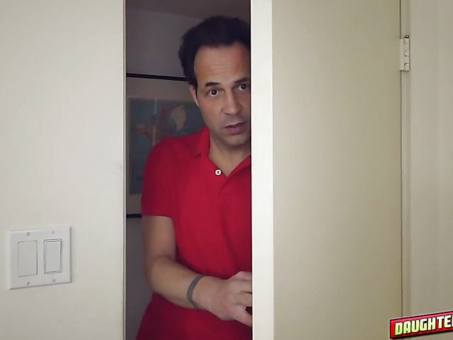 Slutty teen daughter gets banged by her fathers buddy