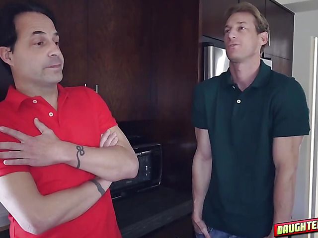 Slutty teen daughter gets banged by her fathers buddy