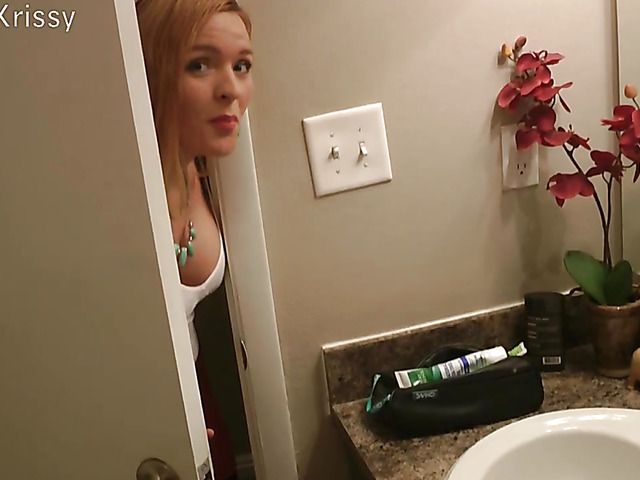 Big boob MILF Krissy Lynn POV fucked in the bathroom