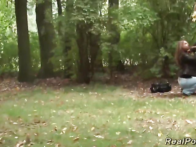 Outdoor sex in the park with a big tits amateur