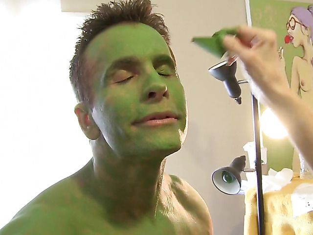 Behind the scenes with a beautiful busty redhead