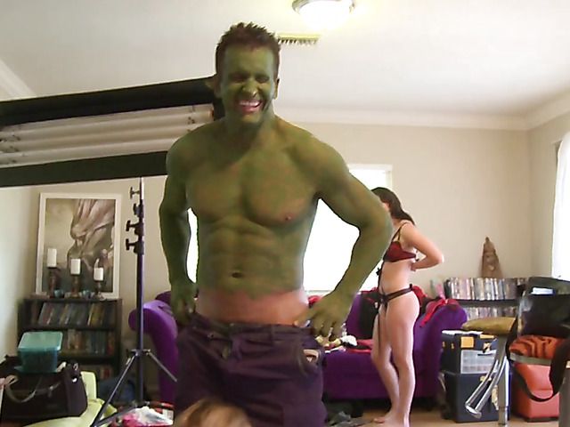 Behind the scenes with a beautiful busty redhead