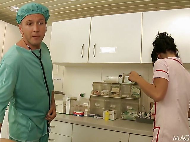 Nurse threesome with a doctor and a patient
