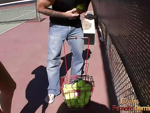 Tennis girl with pierced small boobs gets railed
