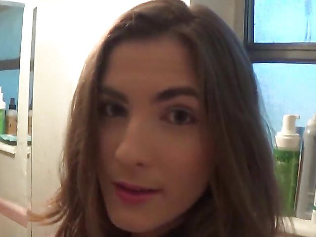 Brunette amateur Molly Jane gets stuffed in the bathroom