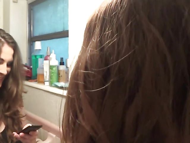 Brunette amateur Molly Jane gets stuffed in the bathroom