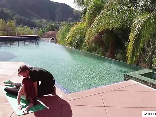 Beautiful Gwen Stark practices yoga outside and gets fucked by her instructor