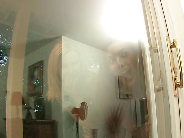 Curious girls catch blonde lesbian masturbating