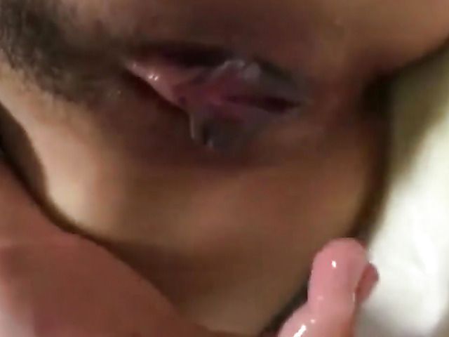 Amateur squirting and fingering in close up