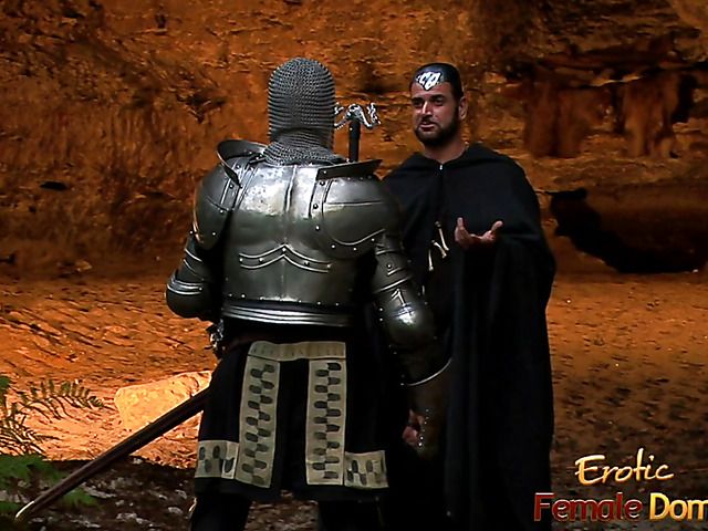 Busty slave has an anal threesome in the forest