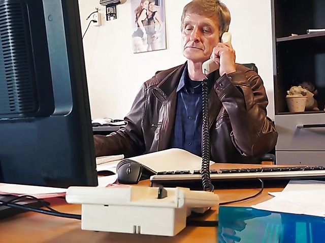 Slutty teen secretary Rebel Lynn fucks her old boss