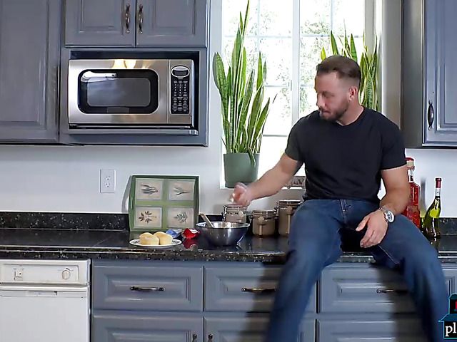 Phone sex girl Aria Alexander gets screwed in the kitchen