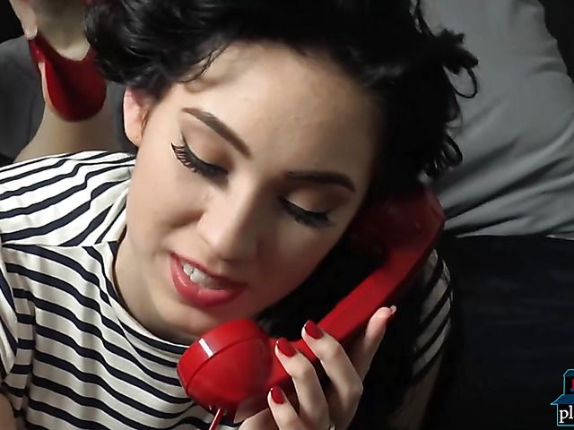 Phone sex girl Aria Alexander gets screwed in the kitchen