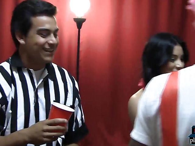 Horny college teens dorm room party and orgy fucking