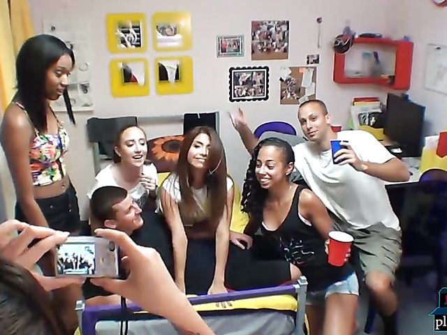 Dorm room party with college teens turns into wild sex