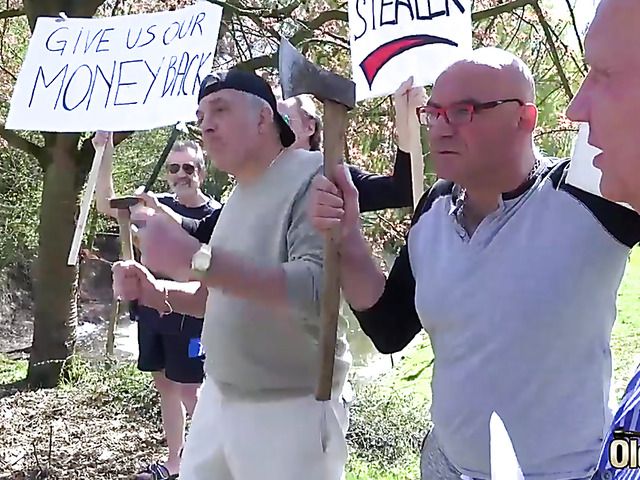 Old and young gangbang in the outdoors