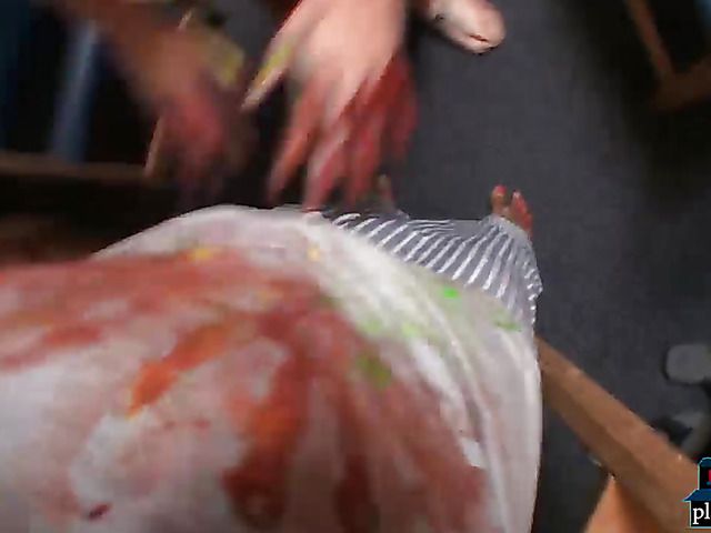 Dorm room paint party with college teens turns into orgy