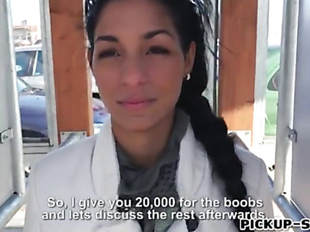 Skinny Czech babe flshes her perky tits