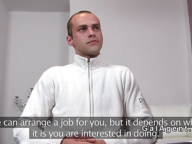 Female agent sucks employees cock