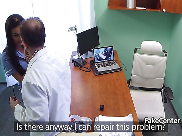 Fake doctor pumps his cock in brunettes cunt