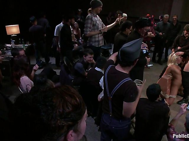 Sex slave Katie Summers fisted and analyzed in public