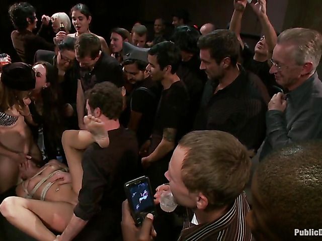 Sex slave Katie Summers fisted and analyzed in public