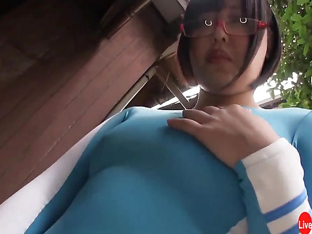 Asian big booty exposed on a bicycle