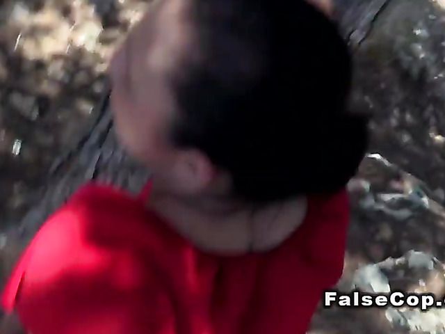 Standing sex with a hot latina in the woods