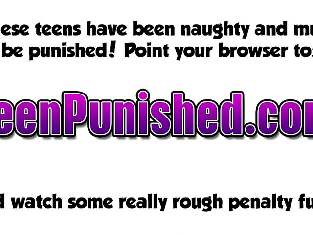 Another brunette teen rough fucked on the sofa