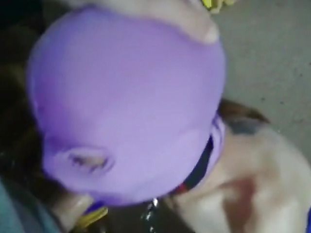 Amateur slave in mask Nancy sucks and fucks