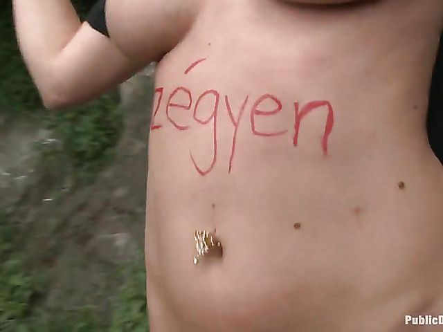 Mona Lee public nudity and bondage fuck in the street