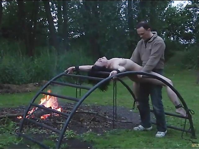Extreme bondage and wild sex in the outdoors