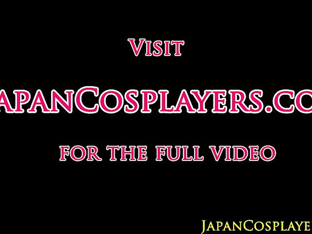 Japanese cosplay babe gets licked and dicked