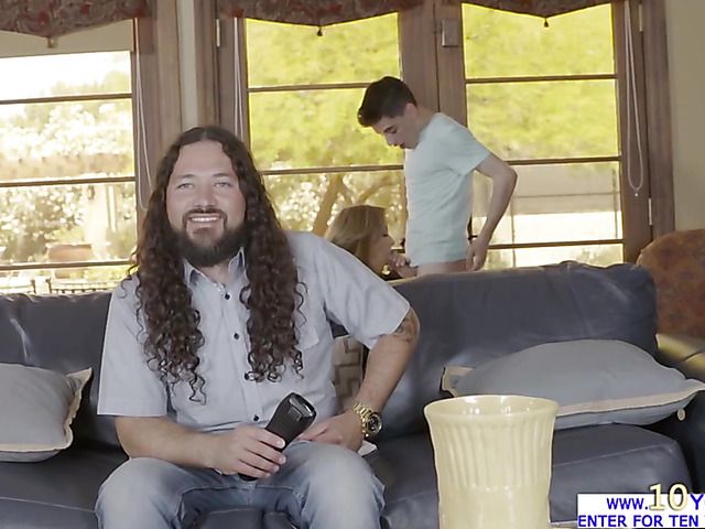 Busty MILF Eva Notty gets banged behind her husbands back