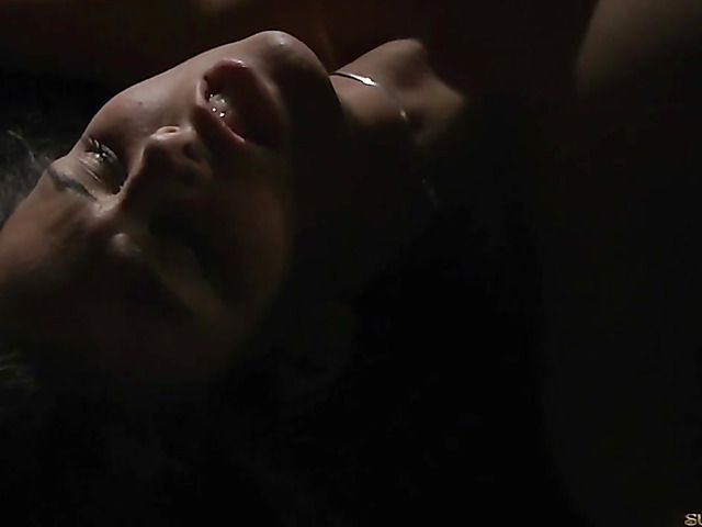 Teen slave gets spanked and rammed in the dark