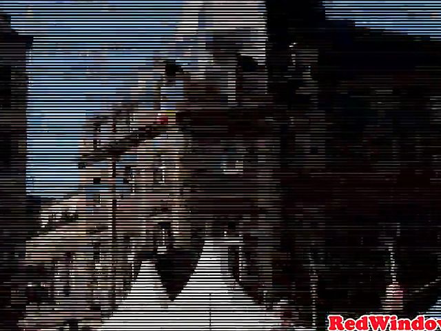 Red light district prostitute takes tourists dick