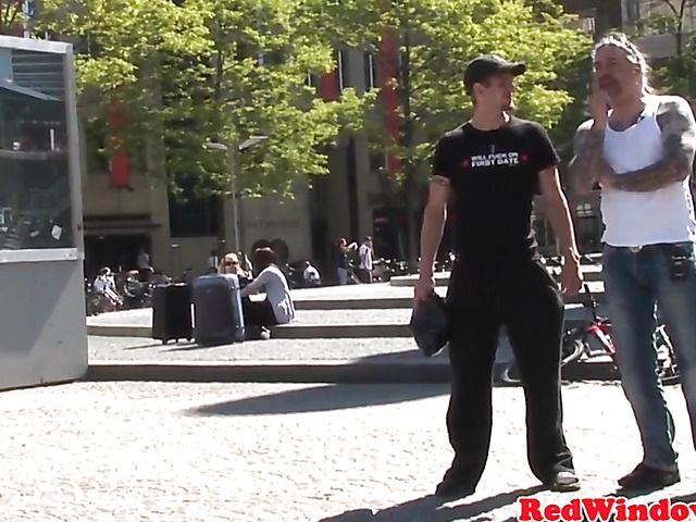 Red light district prostitute takes tourists dick