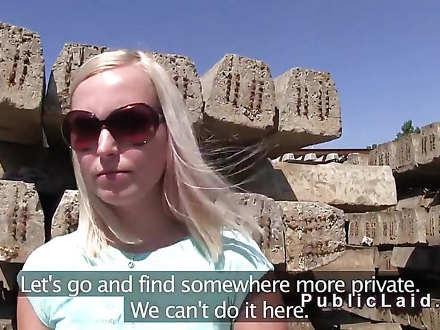 Czech public sex for money with a cute blonde