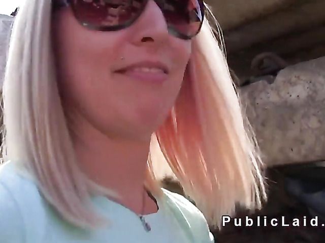 Czech public sex for money with a cute blonde