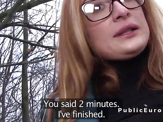 Watch four-eyed euro babe suck and fuck for cash