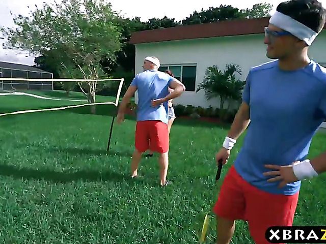 Busty redhead Skyla Novea gets fucked by an athlete