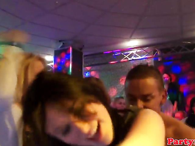 Fabulous club orgy with drunk party girls