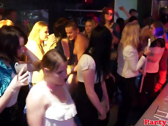 Fabulous club orgy with drunk party girls