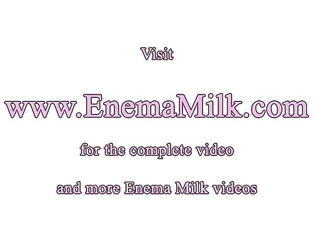 Blonde girl uses an enema on her sexy ass