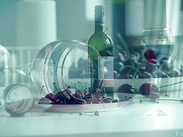 Blonde morning masturbation with a cigar