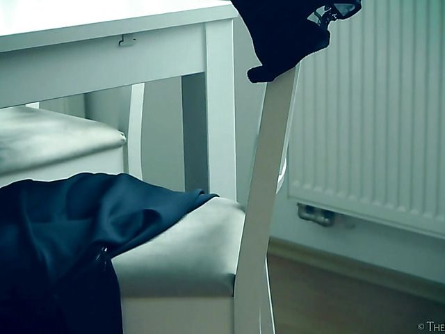 Blonde morning masturbation with a cigar